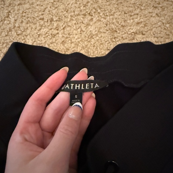 Athleta Black Track Pants Relaxed Fit Elastic Waistband - Picture 3 of 5